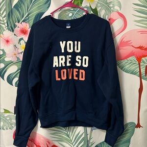 Old Navy Navy Blue 'You Are So Loved' Sweater
